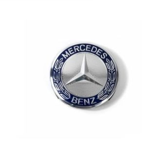 Колпачок, заглушка на диск колеса Mercedes-Benz 75мм. (синий с хромом)