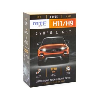 Светодиодные лампы MTF light Cyber Light Can Bus H9 3750 Lm 6000K