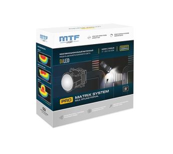Светодиодные модули дальнего/ближнего света MTF light BI LED PRO Matrix System 3" 6000K (с подсветкой поворота) (2 шт.)