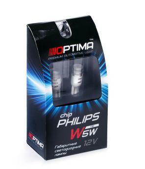 Светодиодная лампа Optima Premium W5W lens PH Chip 12V 4200К